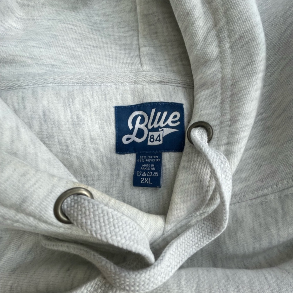 Blue 84 Saugatuck Light Gray Hoodie with Navy Print - Picture 7 of 7